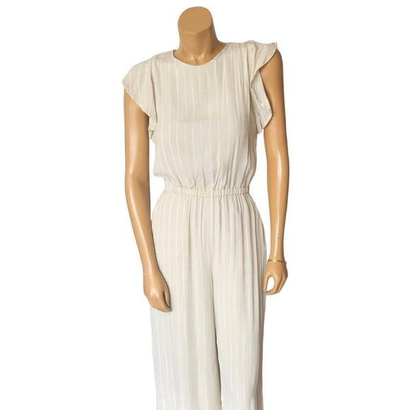 Wilfred Fleurette Jumpsuit  XS Nude Beige Stripped - Picture 1 of 4